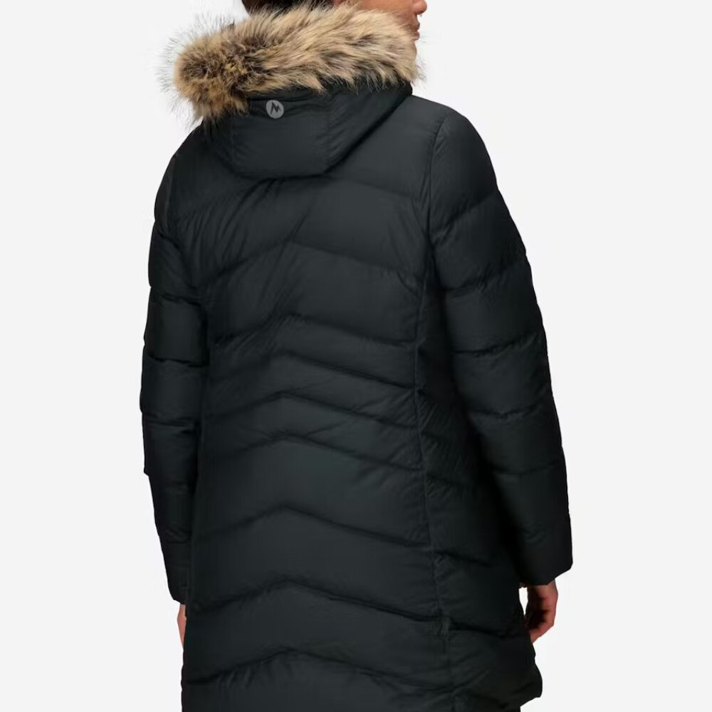 NEW MARMOT Montreal Down Coat fur hood Slim Puffer Parka Large - Picture 12 of 12